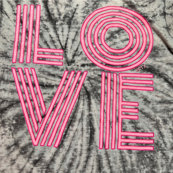 COLORTONE BURNOUTTEE SHIRT PINK LOVE GRAPHICS short sleeve tee shirt - Picture 2 of 5